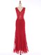 New Arrival Mermaid Sequins Dress for Prom Red Zipper Sleeveless Floor Length