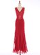 New Arrival Mermaid Sequins Dress for Prom Red Zipper Sleeveless Floor Length
