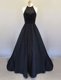 Black Prom Evening Gown Prom and Party and For with Beading Halter Top Sleeveless Zipper