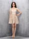 Straps Lace Beading Champagne Backless Sleeveless Knee Length