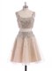Colorful Champagne Straps Neckline Beading Prom Evening Gown Sleeveless Zipper