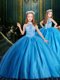 Best Selling Baby Blue Lace Up Halter Top Beading and Sequins Child Pageant Dress Tulle Sleeveless