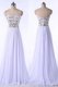 Adorable White Sleeveless Appliques and Belt Zipper Prom Party Dress