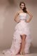 Sleeveless Floor Length Beading Zipper Dress for Prom with Baby Pink Brush Train