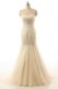 Mermaid Champagne Chiffon Zipper Sweetheart Sleeveless With Train Homecoming Dress Brush Train Beading