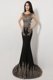 Mermaid Scoop Sleeveless Floor Length Brush Train Appliques Black Silk Like Satin