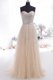 Empire Sleeveless Champagne Prom Dresses Sweep Train Zipper