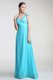 Luxurious Scoop Appliques and Bowknot Prom Dresses Aqua Blue Zipper Short Sleeves Floor Length