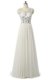 Sleeveless Floor Length Beading Zipper Prom Dresses with White