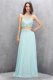 Stylish Halter Top Light Blue Empire Beading Prom Party Dress Zipper Tulle Sleeveless