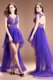 Most Popular Scoop High Low Column/Sheath Sleeveless Purple Prom Dress Zipper