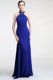 Traditional Royal Blue High-neck Zipper Lace Dress for Prom Sweep Train Sleeveless