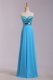 Baby Blue Sweetheart Zipper Beading and Belt Prom Gown Sleeveless