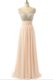 Noble Scoop Peach Empire Beading and Sequins and Belt Side Zipper Organza Sleeveless