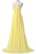 With Train Light Yellow Prom Party Dress Sweetheart Sleeveless Brush Train Lace Up