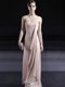 Sleeveless Chiffon Floor Length Zipper Homecoming Dress in Baby Pink with Beading