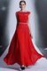 Trendy Scalloped Floor Length Side Zipper Dress for Prom Red for Prom and Party with Beading and Lace