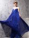 Lace and Sequins Prom Dress Royal Blue Zipper Sleeveless Floor Length