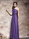 Amazing One Shoulder Purple Cap Sleeves Chiffon Side Zipper Prom Dresses for Prom and Party