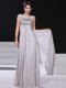 New Style Sleeveless Chiffon Floor Length Side Zipper Evening Dress in Silver with Beading and Lace