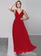 Excellent Floor Length Backless Wine Red for Prom and Party with Beading