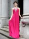 Hot Sale Chiffon Sleeveless Floor Length Prom Party Dress and Beading and Ruching