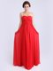 Red Sweetheart Neckline Ruching Dress for Prom Sleeveless Zipper