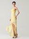 Fine Chiffon Sleeveless High Low Prom Evening Gown and Ruching