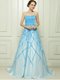 Sleeveless Zipper Floor Length Appliques Prom Party Dress