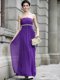 Custom Made Purple Strapless Neckline Beading Dress for Prom Sleeveless Zipper