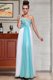 Straps Sleeveless Chiffon Prom Party Dress Beading and Sequins and Hand Made Flower Side Zipper