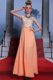 Superior Scalloped Sleeveless Prom Dresses Floor Length Beading Orange Chiffon