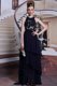 Scoop Sleeveless Lace Up Prom Dress Black Chiffon