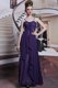 Superior Purple Sleeveless Beading Floor Length Evening Dress