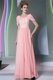Scoop Cap Sleeves Chiffon Homecoming Dress Beading Side Zipper