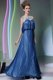 Scoop Navy Blue Sleeveless Floor Length Beading Zipper Prom Dresses