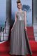 Wonderful Scoop Grey Sleeveless Beading Floor Length
