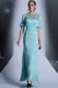 Excellent Aqua Blue Bateau Zipper Sequins and Pleated Dress for Prom Half Sleeves