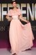 Scoop Floor Length Side Zipper Prom Gown Pink for Prom and Party with Ruffles and Belt