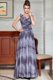 Sophisticated Grey Sleeveless Beading and Ruffles Floor Length Evening Dress