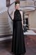 Customized Sleeveless Satin Floor Length Zipper Dress for Prom in Black with Beading