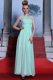 Simple Apple Green Prom and Party and For with Beading and Ruching Scoop Sleeveless Side Zipper