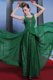 Latest Dark Green Side Zipper Scoop Beading Prom Gown Chiffon and Sequined Sleeveless
