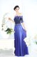 Scalloped Half Sleeves Zipper Floor Length Beading and Appliques Prom Gown