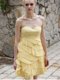 Clearance Chiffon Sweetheart Sleeveless Zipper Ruching Prom Gown in Yellow