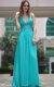 Custom Made Sleeveless Floor Length Beading Side Zipper Prom Gown with Aqua Blue