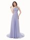 High End Lavender One Shoulder Neckline Beading Prom Dress Sleeveless Zipper