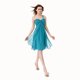 Noble Knee Length Teal Prom Dresses One Shoulder Sleeveless Side Zipper