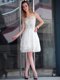 Glorious White Empire Lace and Appliques Prom Dresses Zipper Organza Sleeveless Knee Length