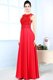 Scoop Red Zipper Dress for Prom Beading Sleeveless Floor Length